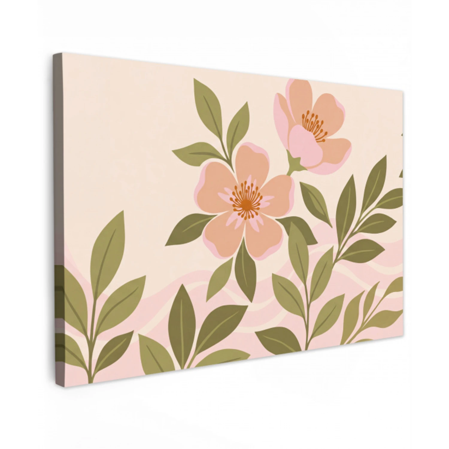 Grafisch - Bloemen - Roze canvas 2cm klein -z3d