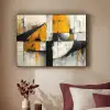 Geel - Abstract - Modern - Vormen Textielframe zwart klein -sfeer1