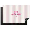Focus on the good - Strepen - Roze - Smiley Inductie beschermer vinyl 3mm klein -3d