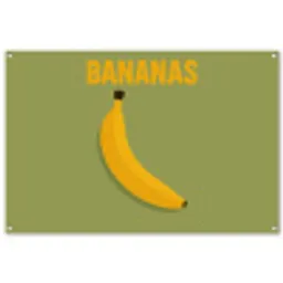 Banaan - Minimalistisch - Geel tuinposter los doek groot -3d