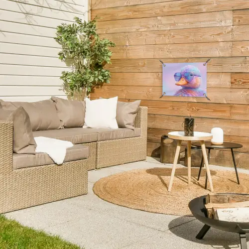 Eend - bril - Pastel tuinposter los doek klein -sfeer4