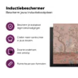 Nostalgisch - Reigers - Roze Inductie beschermer vinyl 3mm klein -zzzzzzz-cc-usp
