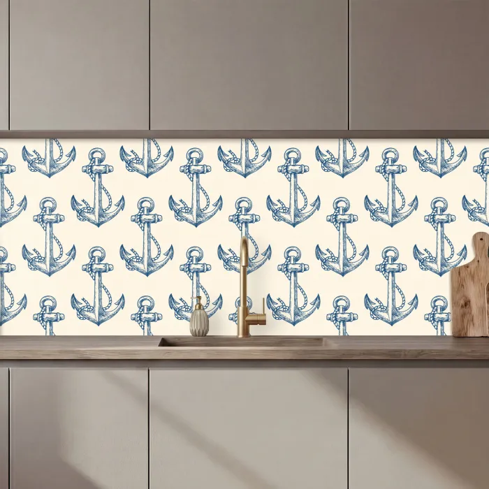 Vintage - Anker - Strand - Zee - Patronen keuken achterwand 2 middel 871 zz_3dshopping