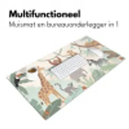 Jungle - Dieren - Groen Muismat XXL klein -sfeer4