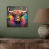 Graffiti - Schotse hooglander - Koe - Kleurrijk aluminium wit klein -sfeer2