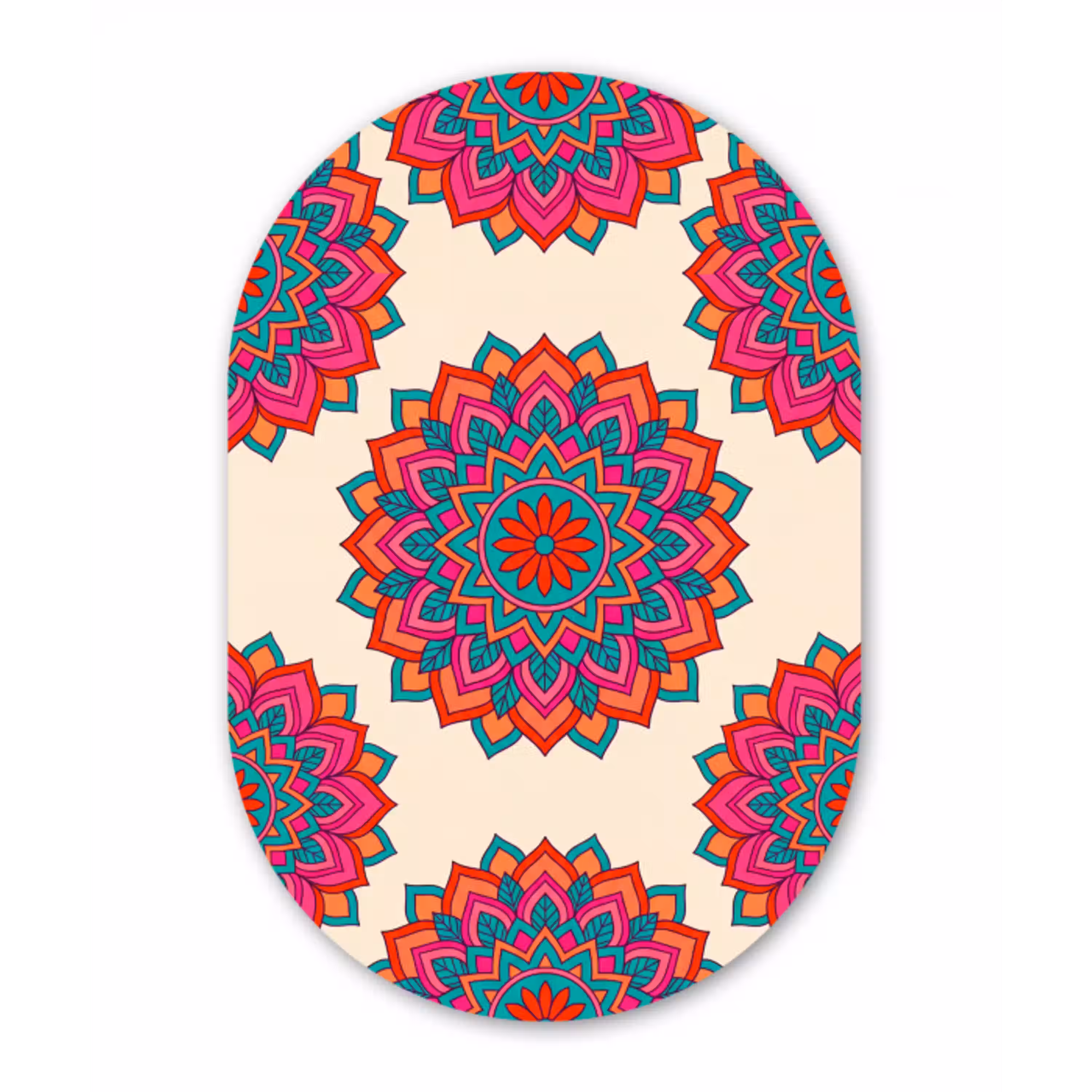 Mandala - Patroon - Abstract - Kleurrijk - Modern Wandcirkel Ovaal Forex klein -3d