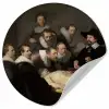 De anatomische les van Dr. Nicolaes Tulp - Schilderij van Rembrandt van Rijn Wandcirkel behangsticker klein -3d