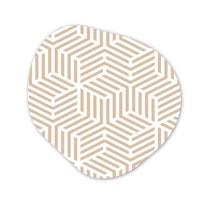 Beige - Geometrie - Patronen - Abstract Wandcirkel Organisch Forex 3mm klein 629 -3d