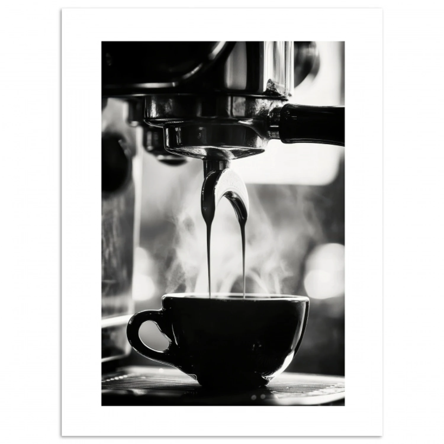 Coffee - Espresso - Koffiemachine - Kop poster papier klein -3d