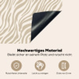 Zebra - Patroon - Beige Inductie beschemer met haakjes klein 777 -ky-onderkant-de