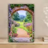 Doorkijk - Poort - Bloemen - Tuin canvas 2cm klein -sfeer1