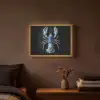 Kreeft - Delftsblauw - Schild - Stoer Light Box met batterij (Wandlamp) middel -sfeer4
