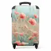 Bloemenveld met roze klaprozen NBS - Handbagage koffer - Unisex middel -productfoto_recht