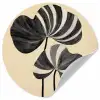 Zwart - Bladeren - Strepen - Minimalistisch Wandcirkel behangsticker klein -3d