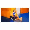 Vos - Oranje - Vormen - Abstract Muismat XXL klein -3d_leeg
