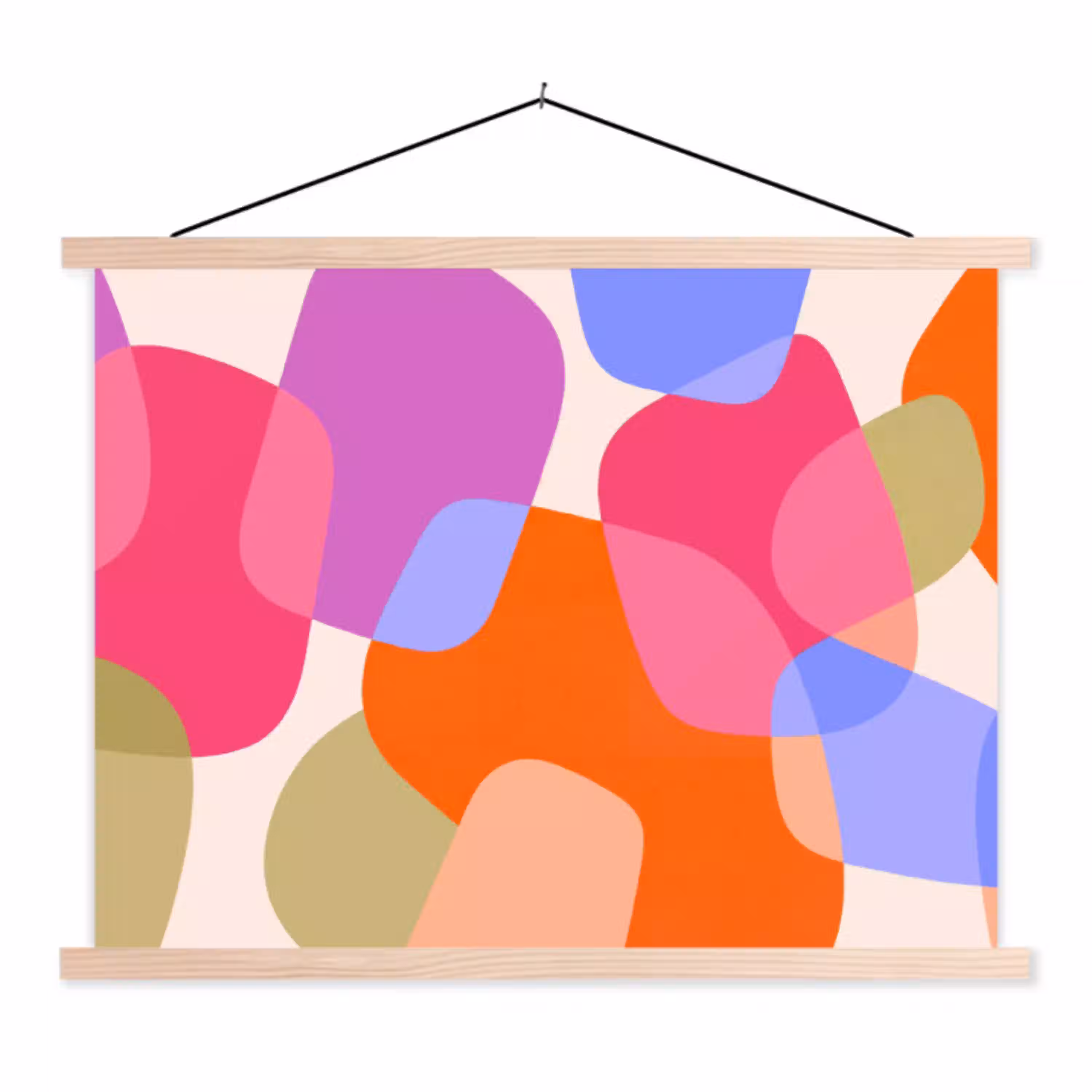 Abstract - Vormen - Modern - Kleurrijk textielposter latten blank klein -3d