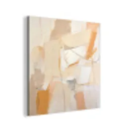 Abstract - Beige - Oranje - Kunst - Modern aluminium wit klein -3d