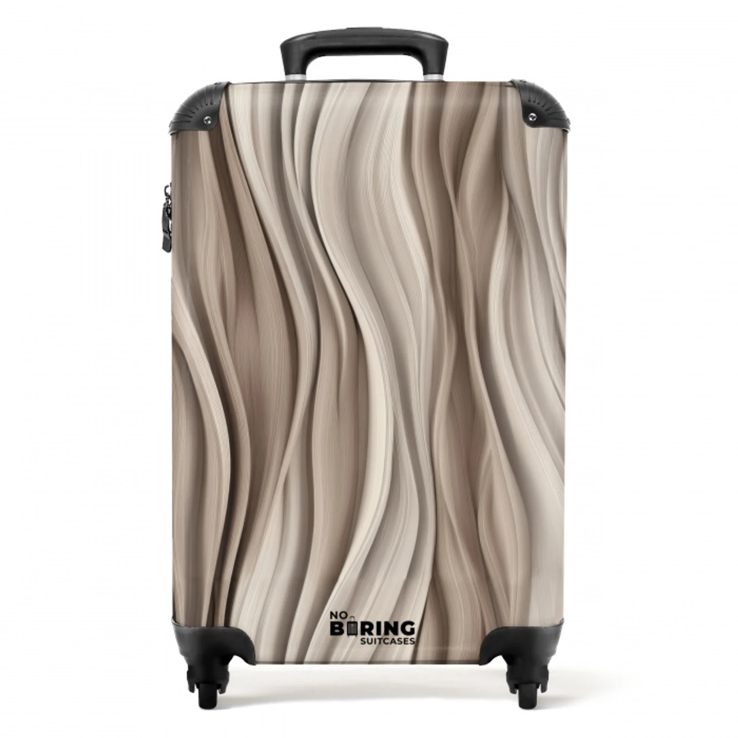 Golven - 3D - Crème NBS - Handbagage koffer - Volwassenen Unisex middel -productfoto_recht