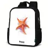 Oranje Zeester Illustratie Rugzak - Zwart middel -schuin