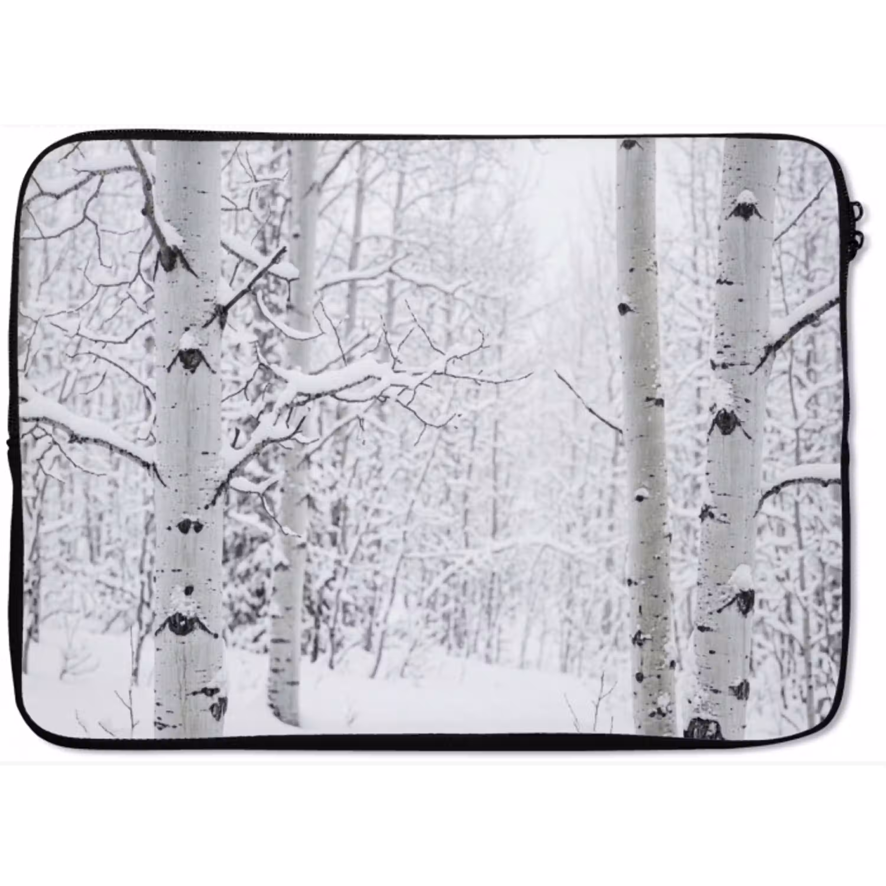 Berkenbomen - Sneeuw - Winter - Bos - Wit laptophoes neopreen klein -zkaufland3dotto