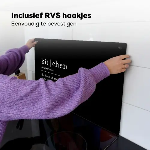 Quote - Zwart - Definitie keuken Inductie beschemer met haakjes klein -ky-ophangen-nl