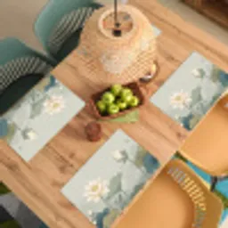 Lotus - Bloemen - Groen Placemat vinyl groot -zzsfeer5_Kitchenyeah-website