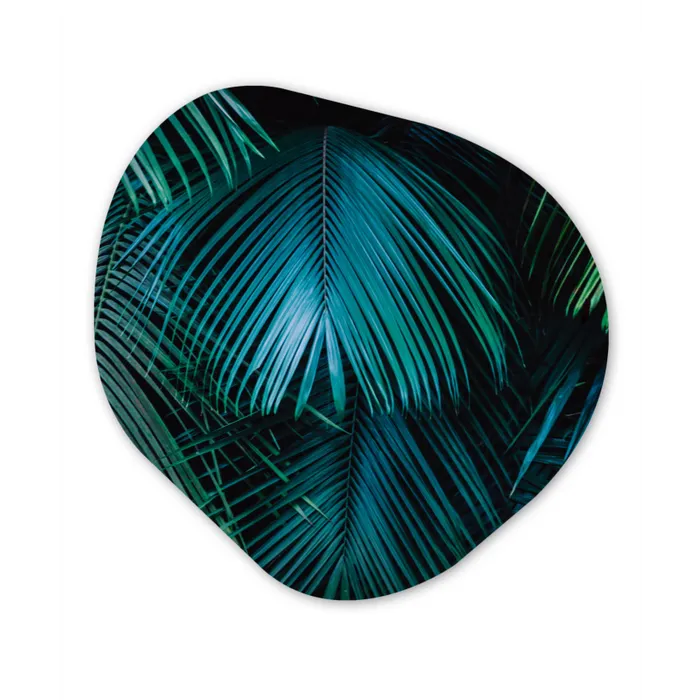 Inductie beschermer - Inductie afdekplaat - Tropical - Jungle - Bladeren - Groen Wandcirkel Organisch Aluminium middel -3d