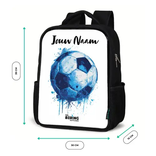 Voetbalvibes - Inktspatten - Blauw Rugzak - Zwart middel -productfoto_formaten