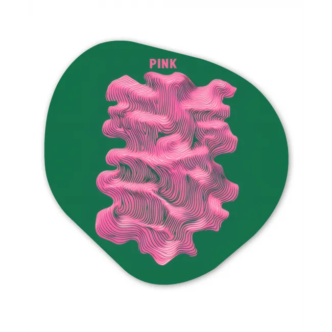 Abstract - Pink - Lijnen - Groen Wandcirkel Organisch Forex 3mm klein -3d