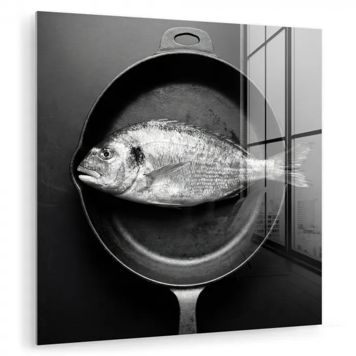 Pan - Vis - Zwart - Wit plexiglas 5mm klein -zzzproduct_nieuw