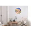 Duin - Zonsondergang - Horizon - Strand - Gras Wandcirkel aluminium klein -woonkamer
