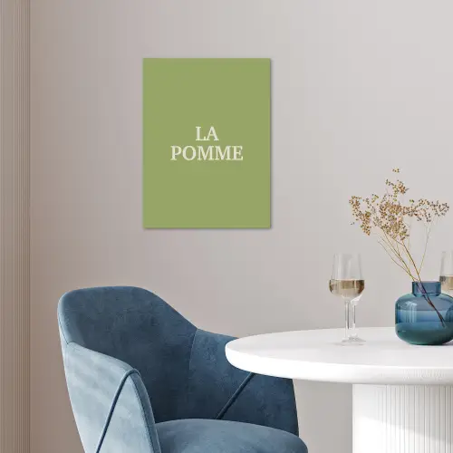 Appel - Groen - Minimalistisch poster papier klein -sfeer3