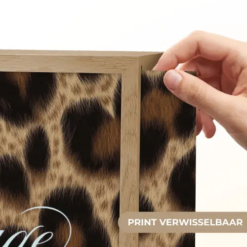 Luipaardprint - Bruin - Courage - Sierlijk Light Box met batterij (Wandlamp) middel -USP_websiteprintNL