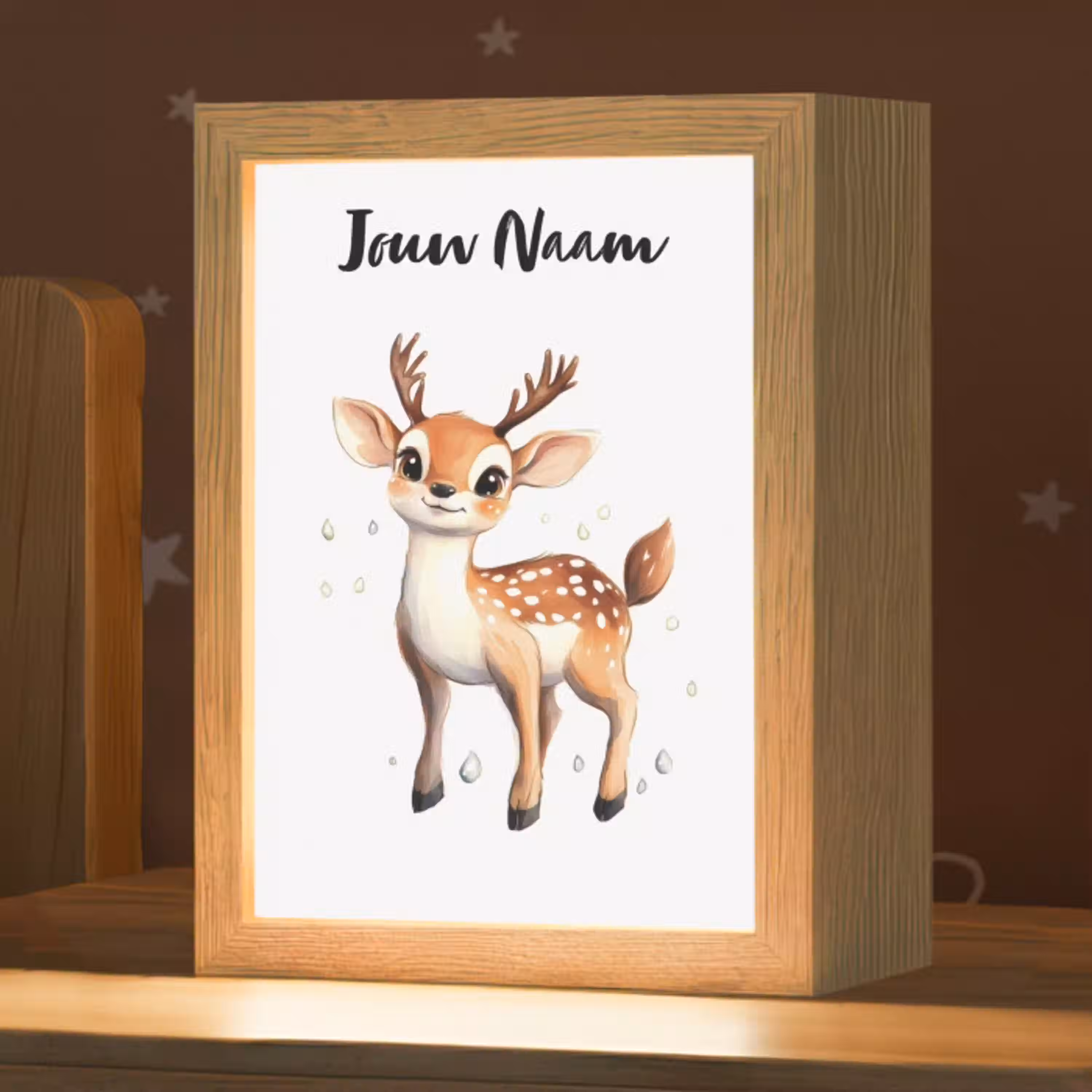 Hert - Dier - Bruin Light Box met kabel (Kinderlampje) klein -zzz_3d_website