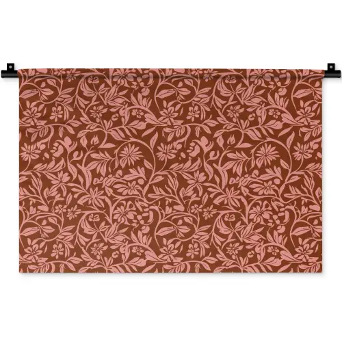 Bloemen - Print - Roze Wandkleed katoen klein 269 -zz3d