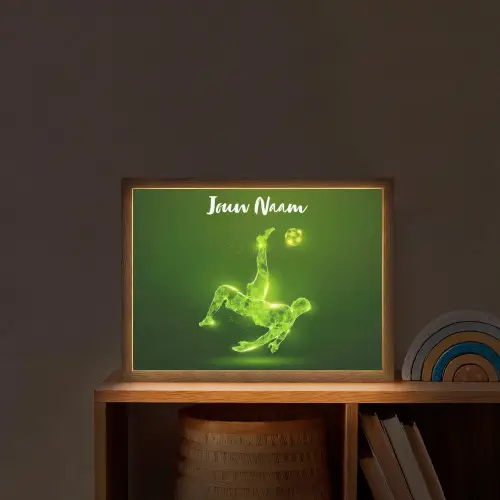 Voetbal - Groen - Omhaal Light Box met batterij (Wandlamp kind) middel -sfeer1_kind