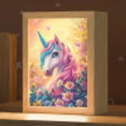 Eenhoorn - Roze - Kleurrijk - Sprookjesbos Light Box met kabel klein -zzz_3d_website