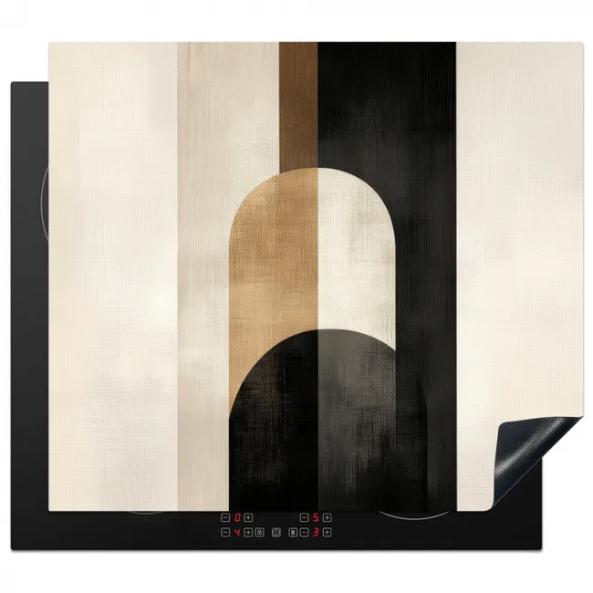 Geometrische - Vormen - Wit Inductie beschermer vinyl 3mm middel -3d