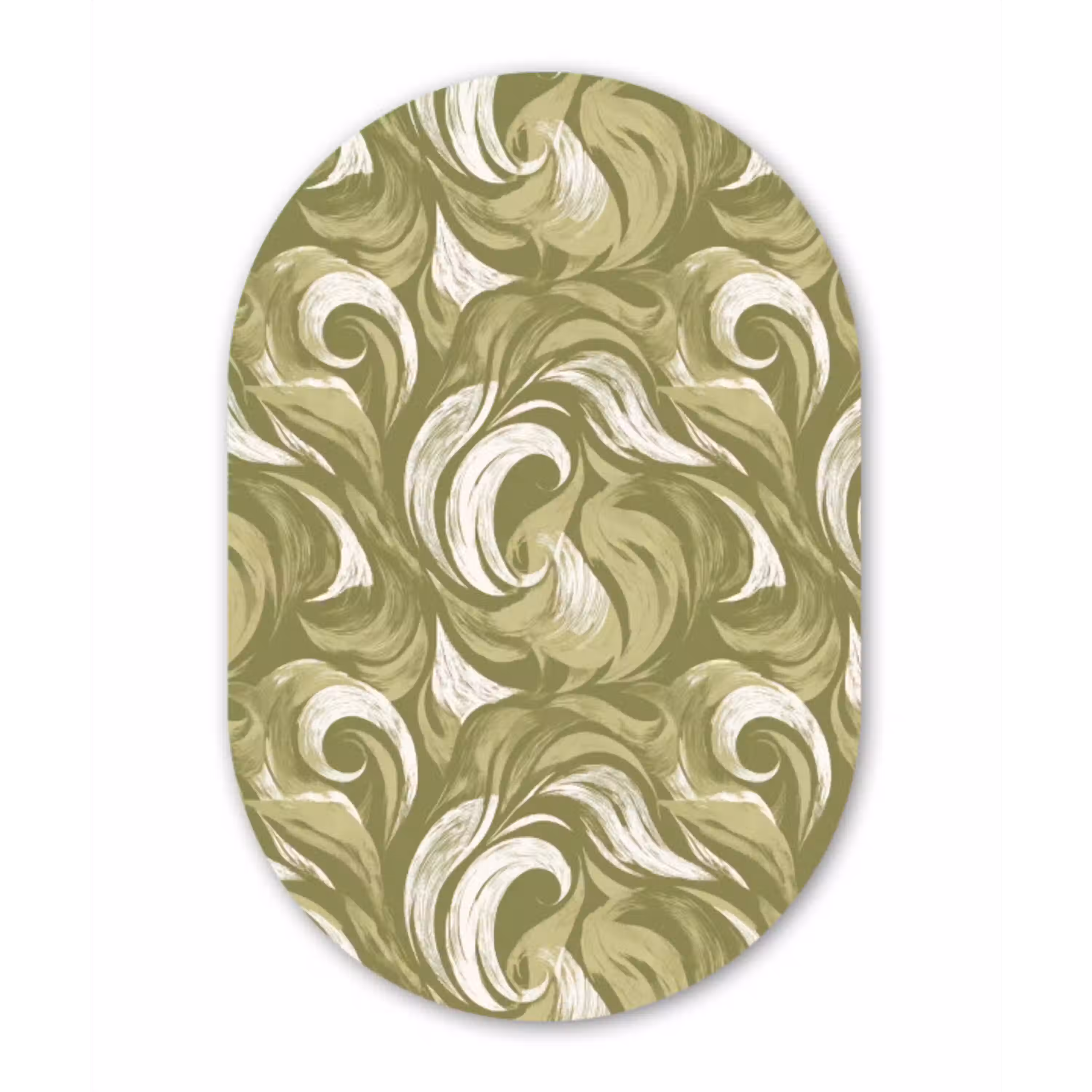 Abstract - Textuur - Groen Wandcirkel Ovaal Aluminium middel 839 -3d