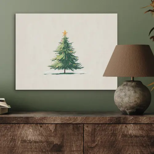 Kerstboom - Illustratie - Ster - Sneeuw PET vilt klein -sfeer2