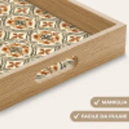 Elegant - Antiek - Kleurrijk Dienblad Rechthoek middel 911 -USP_HandgreepIT