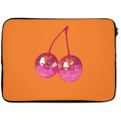 Discoballen - Kers - Spiegels - Roze laptophoes neopreen klein -zkaufland3dotto