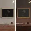 Bol - Gedroogd - Vaas - Zwart Light Box met batterij (Wandlamp) middel -sfeer3
