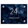 Blauwe bloemen - Klassiek Naambord Rechthoek middel -3d
