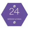Donkerpaars - Klassiek Naambord Hexagon klein -3d