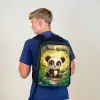 Panda - Bamboebos - Groen Rugzak - Zwart middel -sfeer8