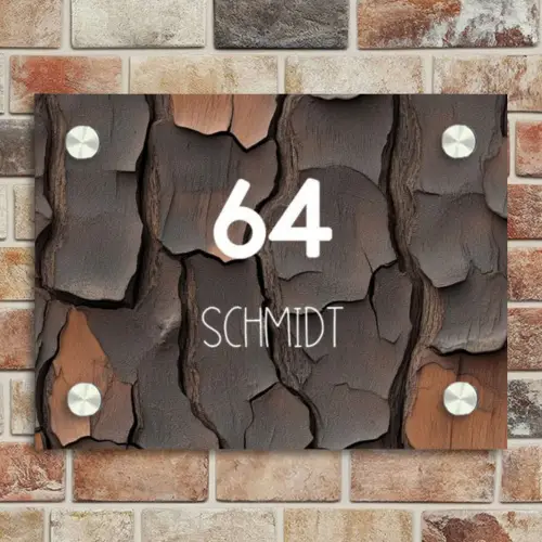 Boomschors - Modern Naambord Rechthoek middel -sfeer3