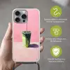 Beker - Rietje - Minimalistisch - Groen Hoesje iPhone 16 Pro Max met koord klein -sfeer2_NL