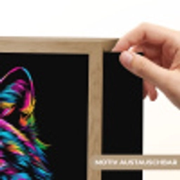 Wolf - Kleurrijk - Zwart - Dieren - Neon Light Box met batterij (Wandlamp kind) middel -USP_websiteprintDE