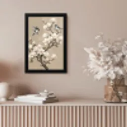 Oosters - Vogels - Beige fotolijst zwart zonder passe partout klein -sfeer5